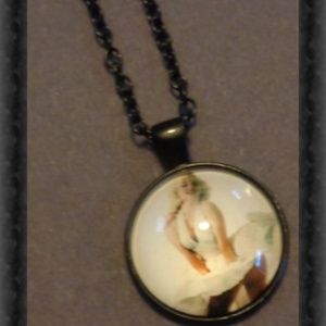 Black Tone Marilyn Monroe Design Necklace